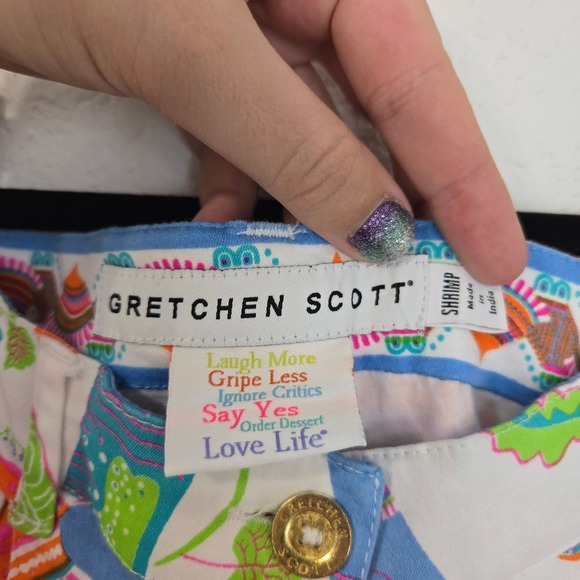 Gretchen Scott  Multi Color Elephant Print High Rise Pants Size XXS - Picture 4 of 6